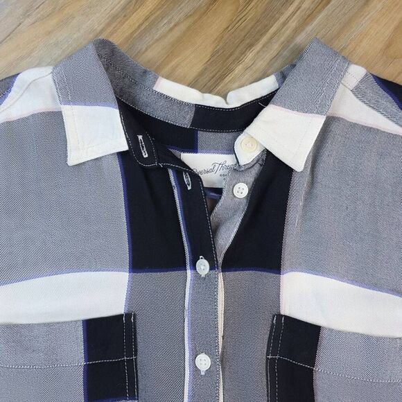 ☔️🩵Universal Thread Buffalo Plaid Long Sleeve Top Medium - Picture 4 of 12